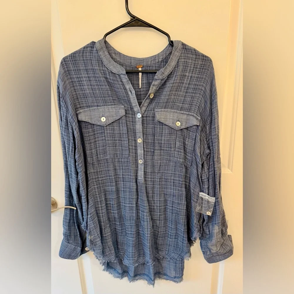 NWOT Free People Talk To Me Blouse